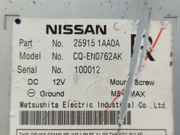 2009 Nissan Maxima Radio AM FM Cd Player Receiver Replacement P/N:25915 1AA1A 25915 1AA0D, 25915 1AA0B, 25915 1AA3C Fits OEM Used Auto Parts