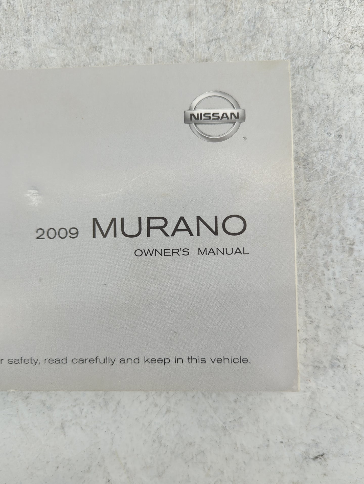 2009 Nissan Murano Owners Manual Book Guide P/N:OM9E-0Z51U2 UTSB0-E9U2K OEM Used Auto Parts - Oemusedautoparts1.com