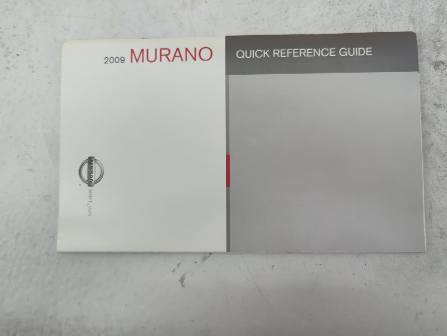 2009 Nissan Murano Owners Manual Book Guide P/N:OM9E-0Z51U0 T00OM1AA0J OEM Used Auto Parts - Oemusedautoparts1.com
