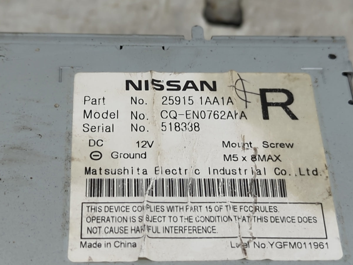 2009-2010 Nissan Murano Radio AM FM Cd Player Receiver Replacement P/N:259151AA1A CQ-EN0762AKA Fits Fits 2009 2010 OEM Used 