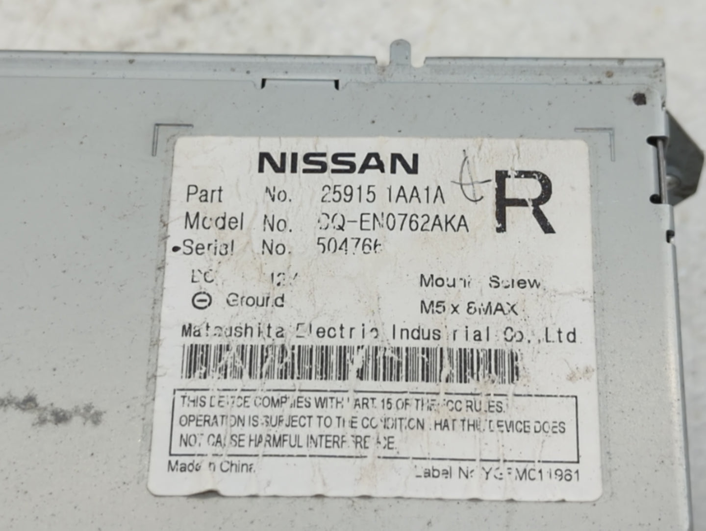 2009-2010 Nissan Murano Am Fm Cd Player Radio Receiver - Oemusedautoparts1.com