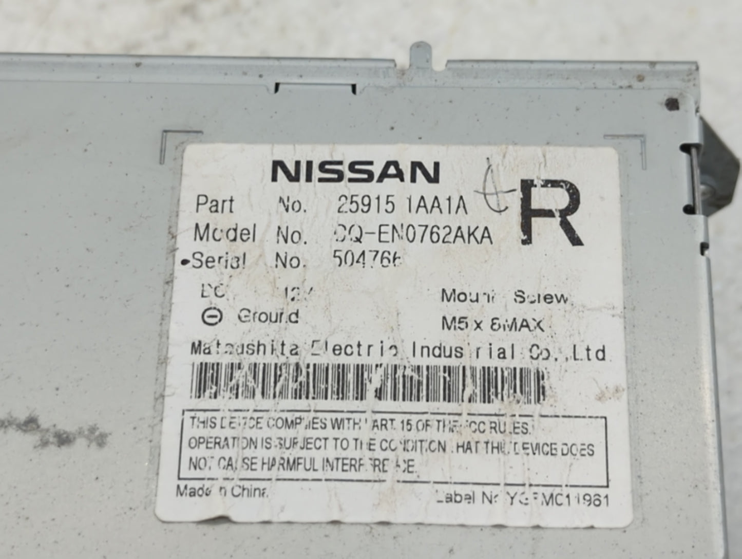 2009-2010 Nissan Murano Am Fm Cd Player Radio Receiver - Oemusedautoparts1.com