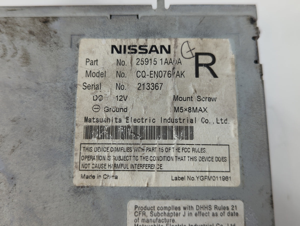 2009-2010 Nissan Murano Am Fm Cd Player Radio Receiver 771164 - Oemusedautoparts1.com