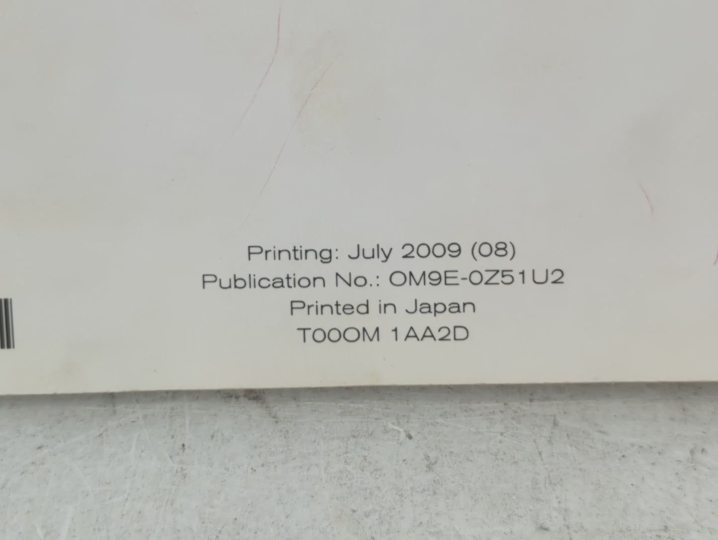2009 Nissan Murano Owners Manual Book Guide P/N:OM9E-0Z51U2 OEM Used Auto Parts - Oemusedautoparts1.com