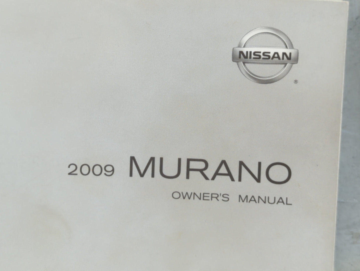 2009 Nissan Murano Owners Manual Book Guide P/N:OM9E-0Z51U2 OEM Used Auto Parts - Oemusedautoparts1.com