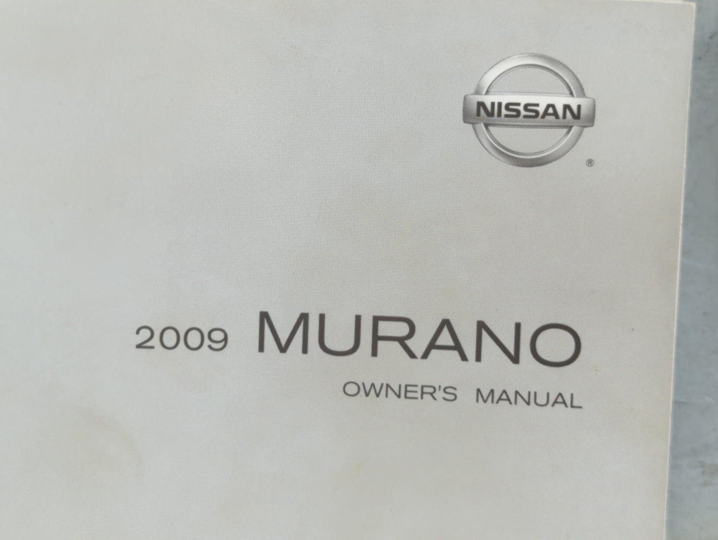 2009 Nissan Murano Owners Manual Book Guide P/N:OM9E-0Z51U2 OEM Used Auto Parts - Oemusedautoparts1.com