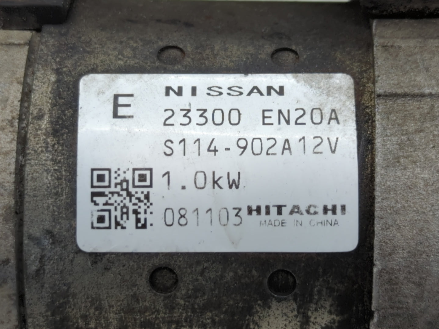 2009 Nissan Sentra Car Starter Motor Solenoid OEM P/N:S114-902A 23300 EN20A Fits OEM Used Auto Parts - Oemusedautoparts1.com