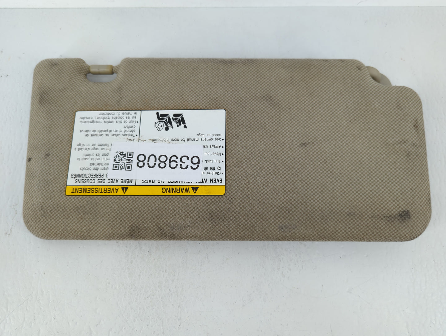 2009 Nissan Versa Sun Visor Shade Replacement Passenger Right Mirror Fits OEM Used Auto Parts - Oemusedautoparts1.com