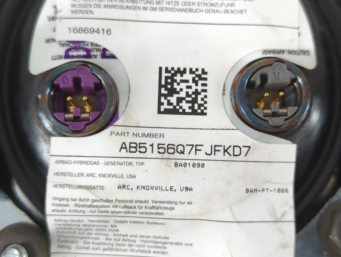 2007-2010 Pontiac G5 Air Bag Driver Left Steering Wheel Mounted Fits Fits 2007 2008 2009 2010 OEM Used Auto Parts - Oemuseda