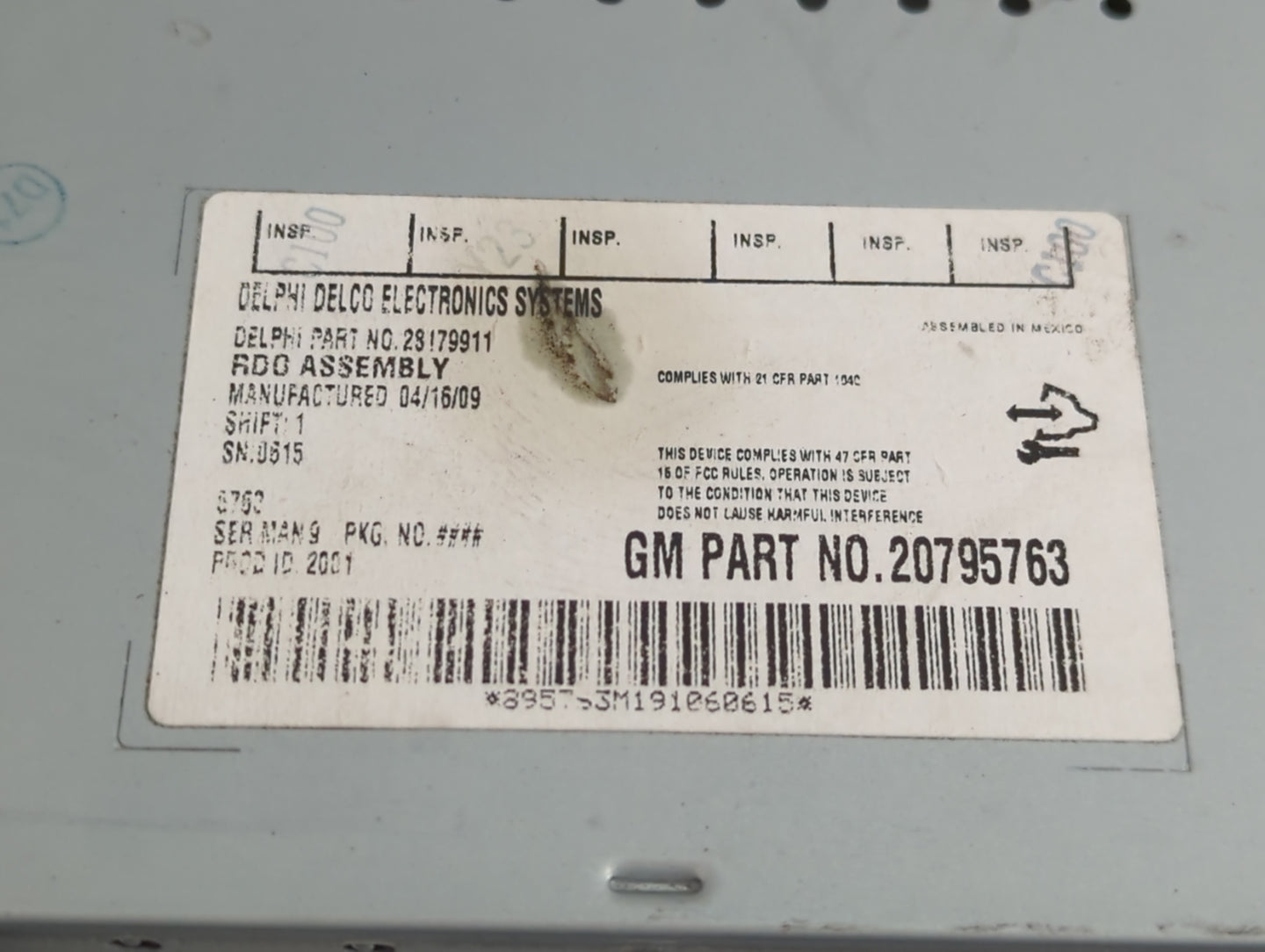 2009-2010 Pontiac G6 Radio AM FM Cd Player Receiver Replacement Fits Fits 2009 2010 OEM Used Auto Parts - Oemusedautoparts1.
