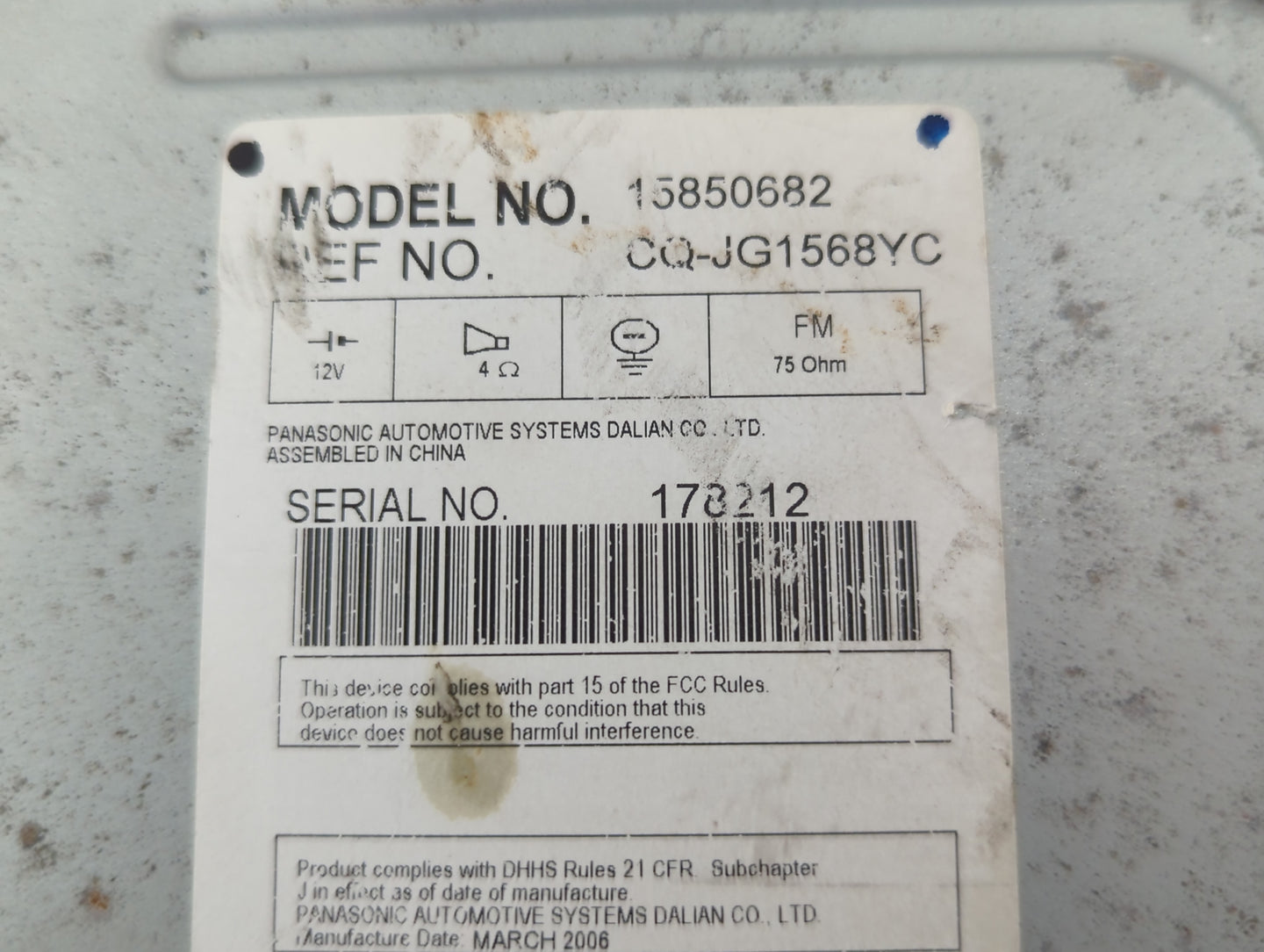 2008-2009 Pontiac G6 Radio AM FM Cd Player Receiver Replacement P/N:15850682 Fits Fits 2008 2009 OEM Used Auto Parts - Oemus