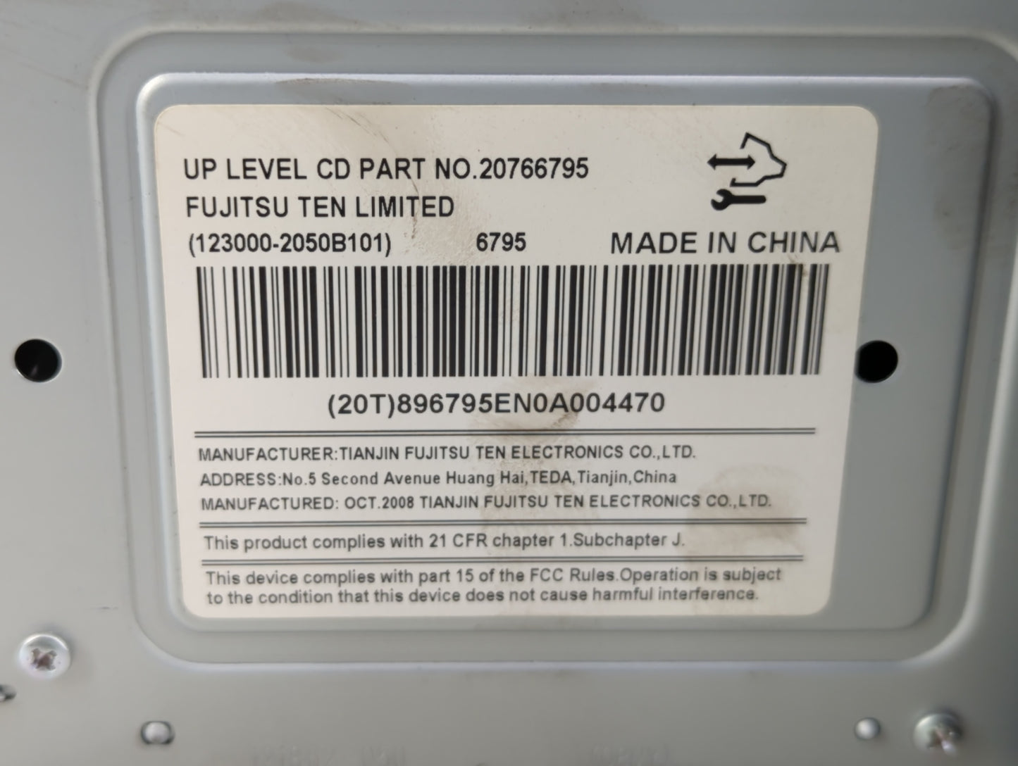 2009 Pontiac Torrent Radio AM FM Cd Player Receiver Replacement P/N:20766795 Fits OEM Used Auto Parts - Oemusedautoparts1.co