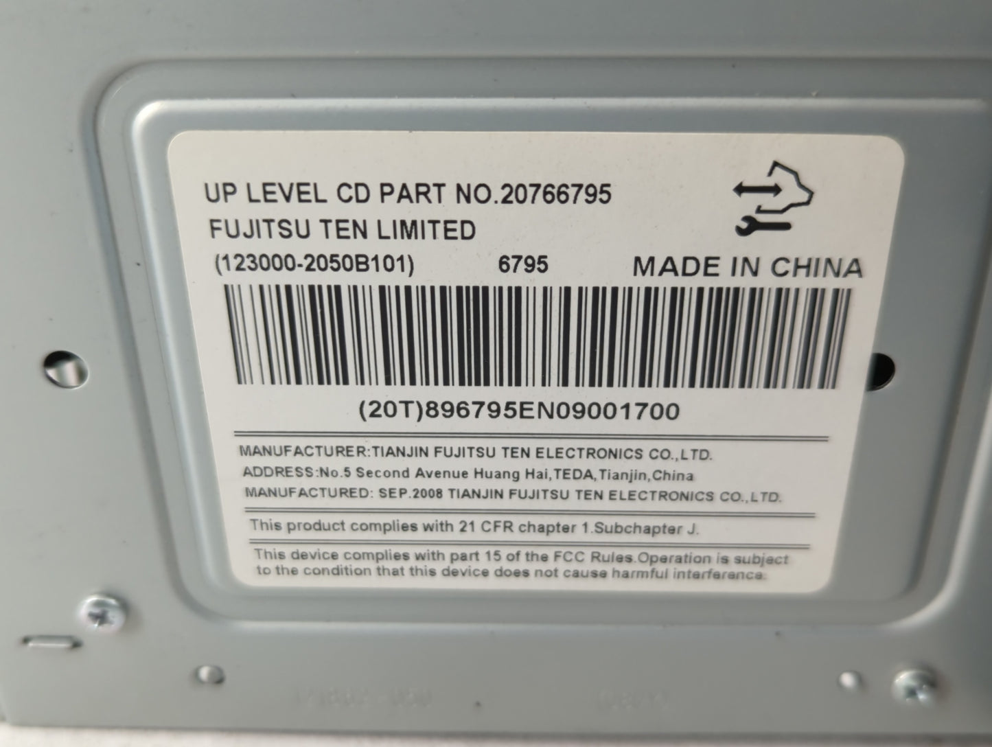 2009 Pontiac Torrent Radio AM FM Cd Player Receiver Replacement P/N:20766795 Fits OEM Used Auto Parts - Oemusedautoparts1.co