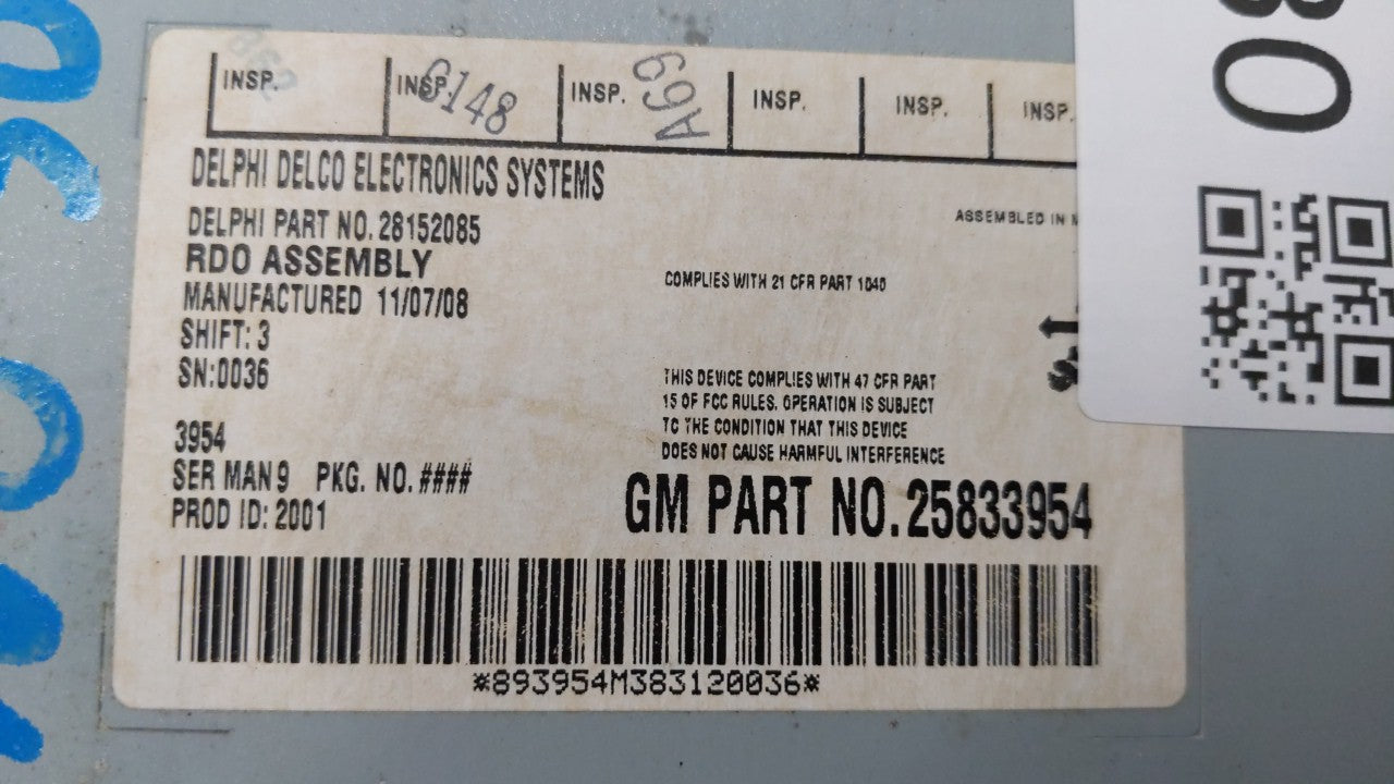 2009-2009 Saturn Aura Am Fm Cd Player Radio Receiver - Oemusedautoparts1.com