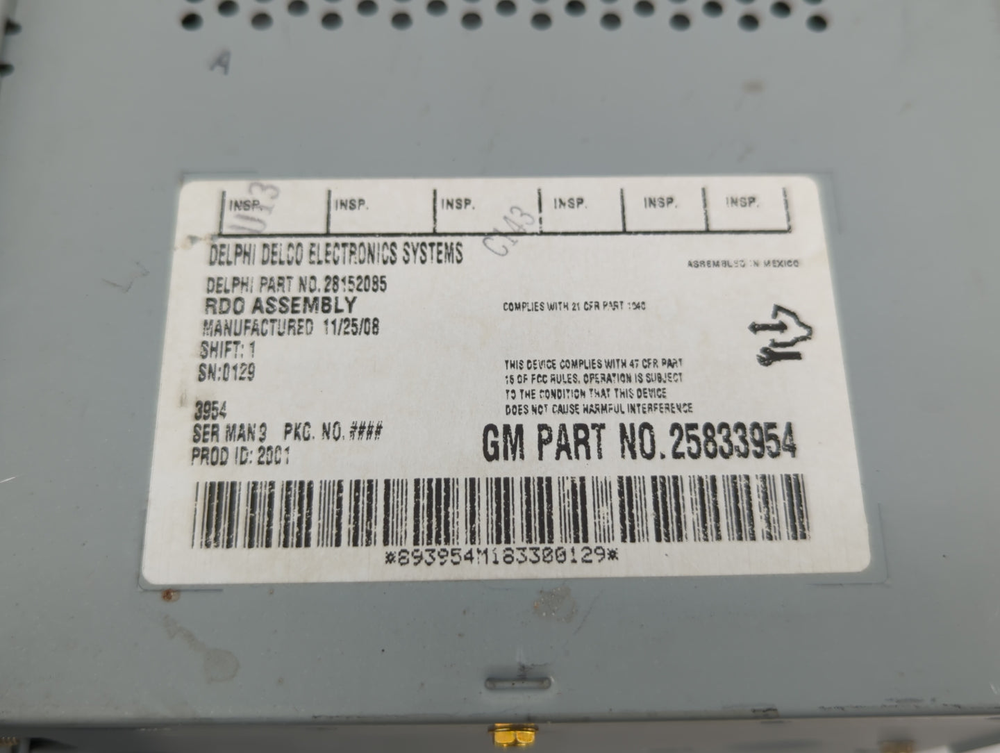 2009 Saturn Aura Radio AM FM Cd Player Receiver Replacement P/N:15948188 25833954 Fits OEM Used Auto Parts - Oemusedautopart