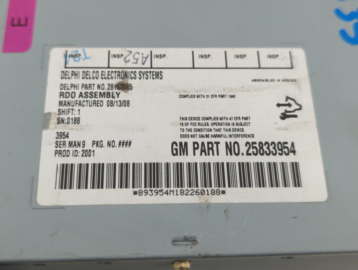 2009-2009 Saturn Aura Am Fm Cd Player Radio Receiver 582609 - Oemusedautoparts1.com