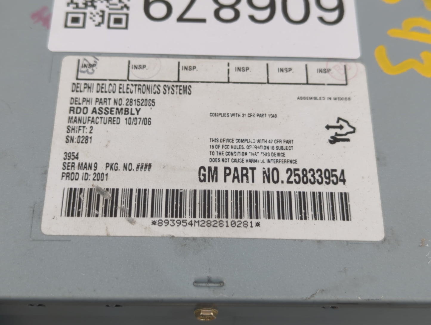 2009-2009 Saturn Aura Am Fm Cd Player Radio Receiver - Oemusedautoparts1.com