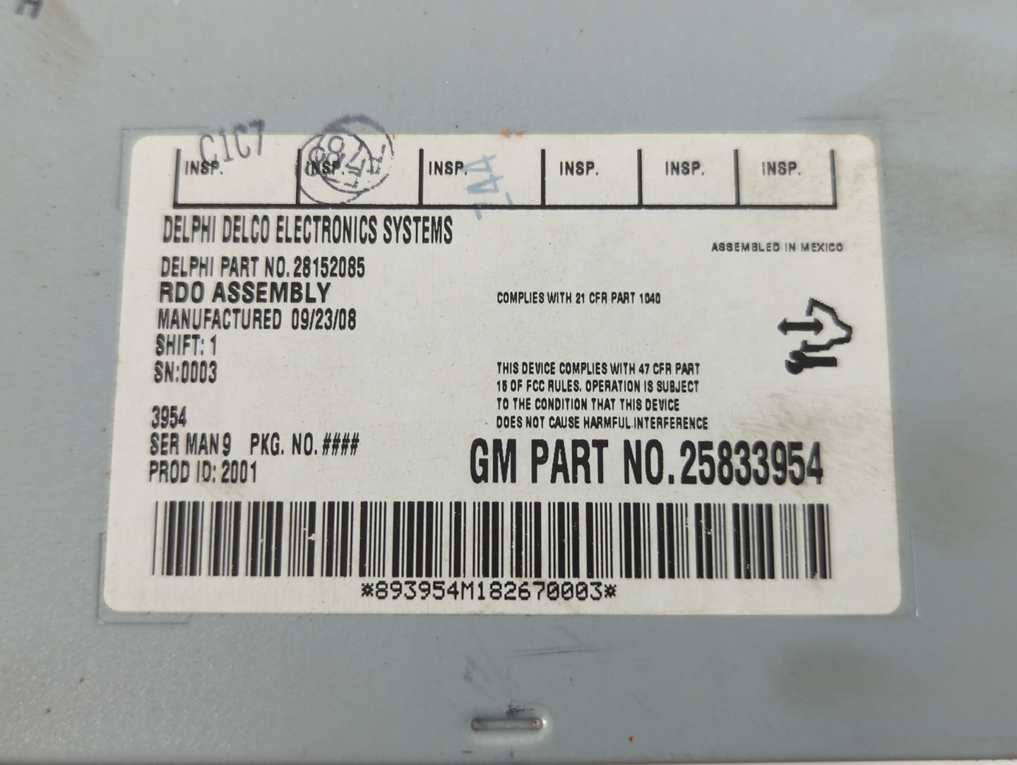 2009-2009 Saturn Aura Am Fm Cd Player Radio Receiver - Oemusedautoparts1.com