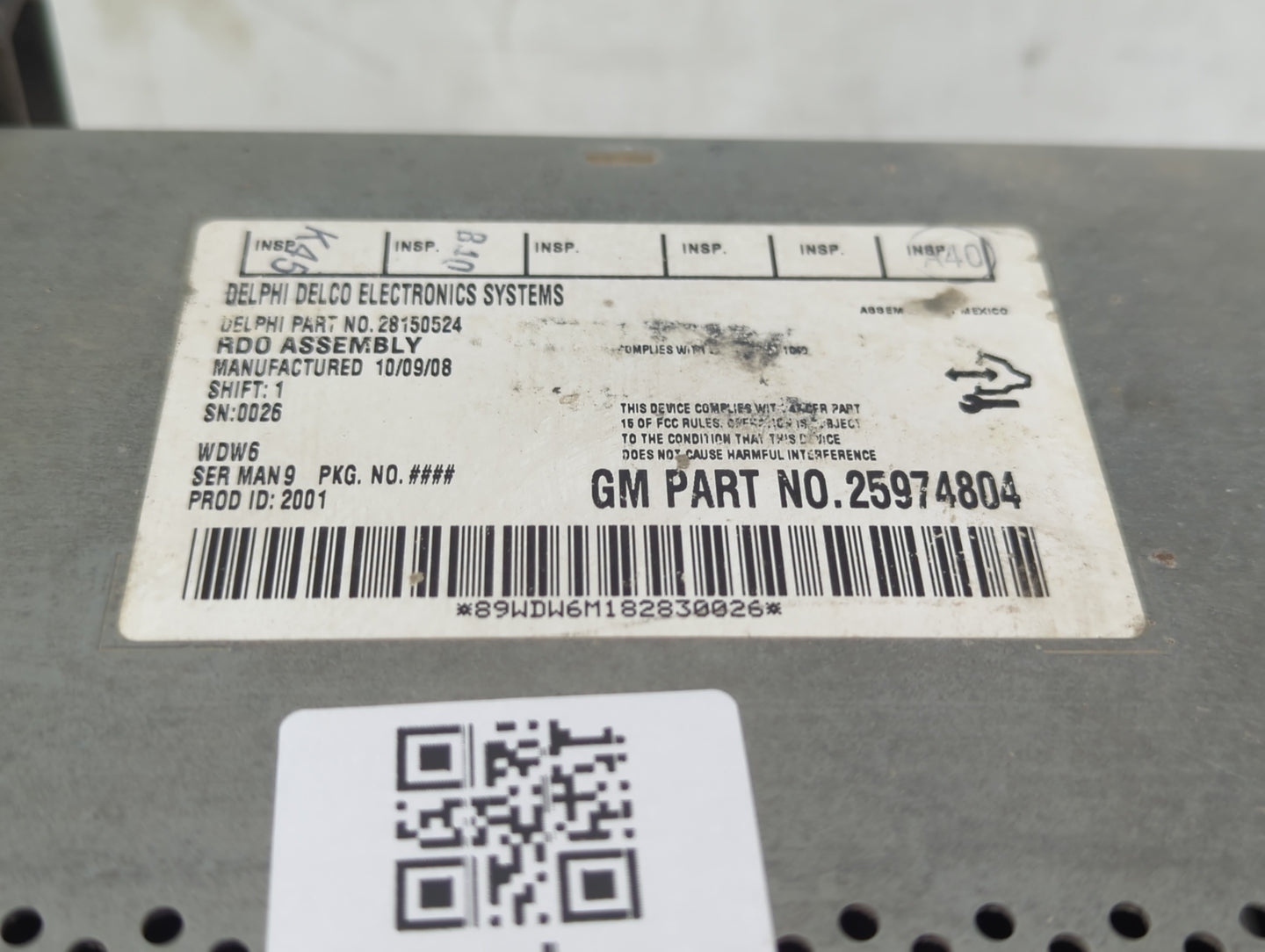 2009 Saturn Outlook Radio AM FM Cd Player Receiver Replacement P/N:25974804 Fits OEM Used Auto Parts - Oemusedautoparts1.com