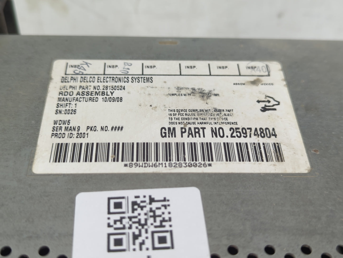 2009 Saturn Outlook Radio AM FM Cd Player Receiver Replacement P/N:25974804 Fits OEM Used Auto Parts - Oemusedautoparts1.com