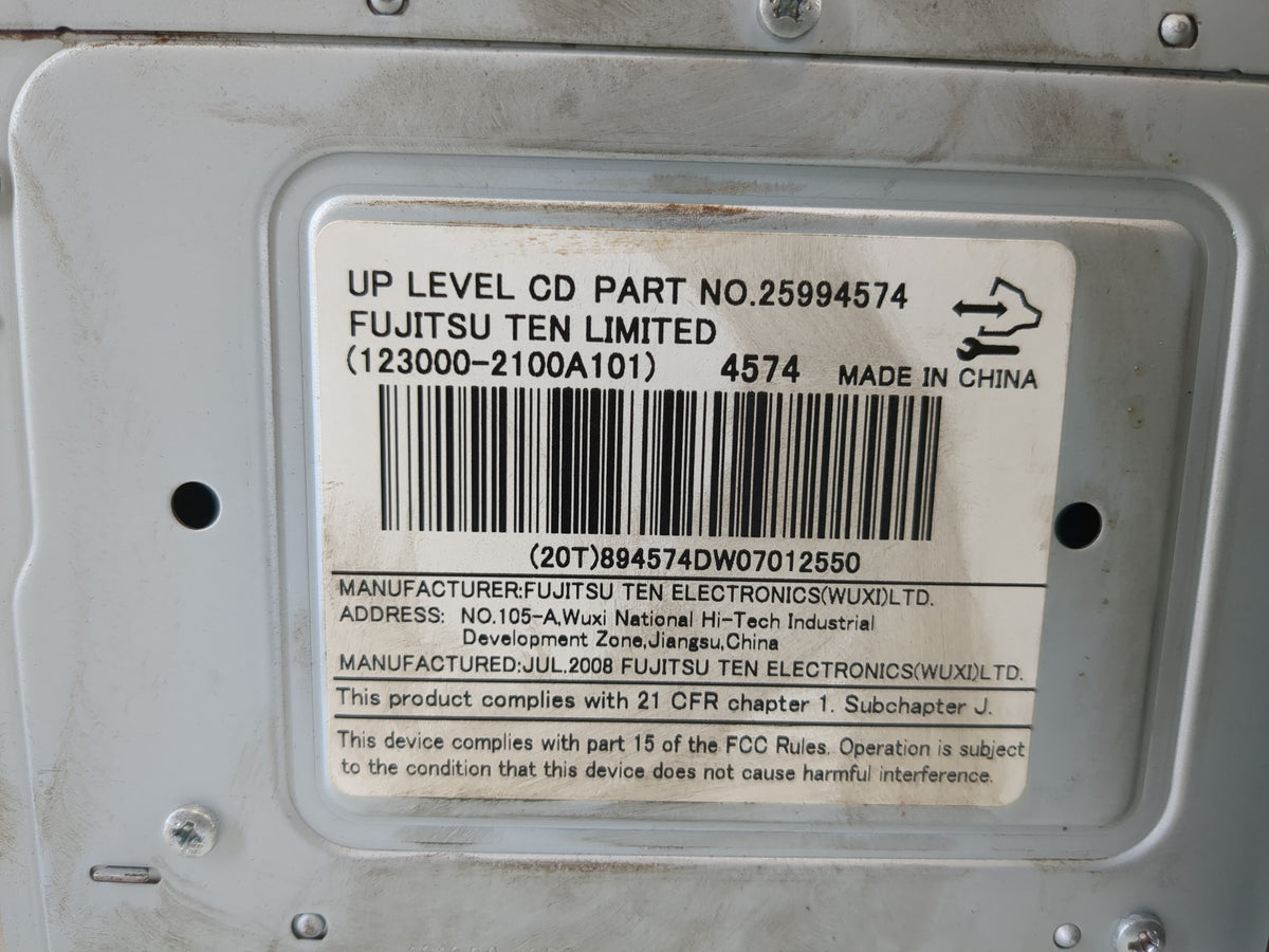 2009 Saturn Vue Radio AM FM Cd Player Receiver Replacement P/N:25994574 OEM Used Auto Parts - Oemusedautoparts1.com