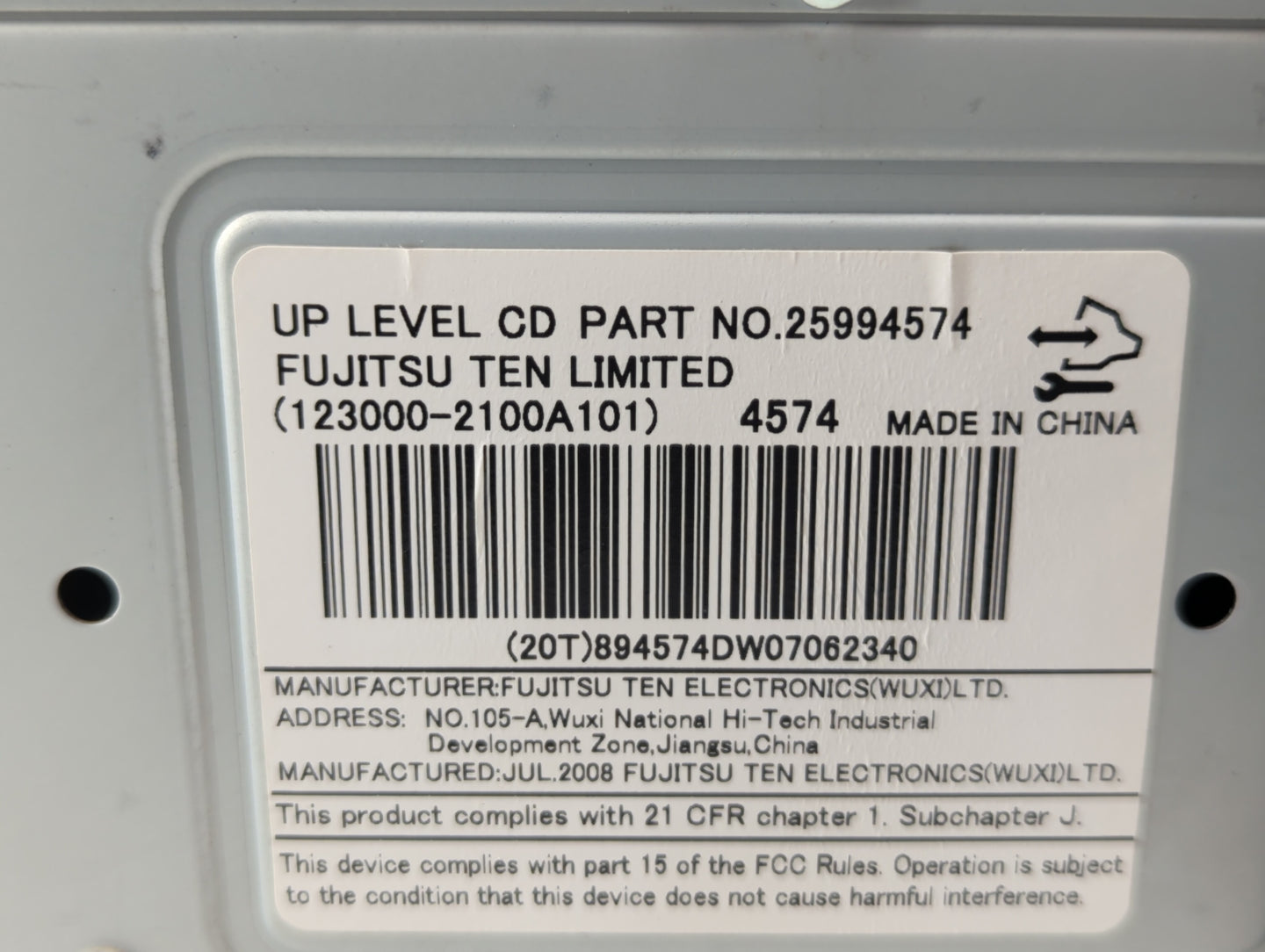 2009 Saturn Vue Radio AM FM Cd Player Receiver Replacement P/N:20790696 25994574 Fits OEM Used Auto Parts - Oemusedautoparts
