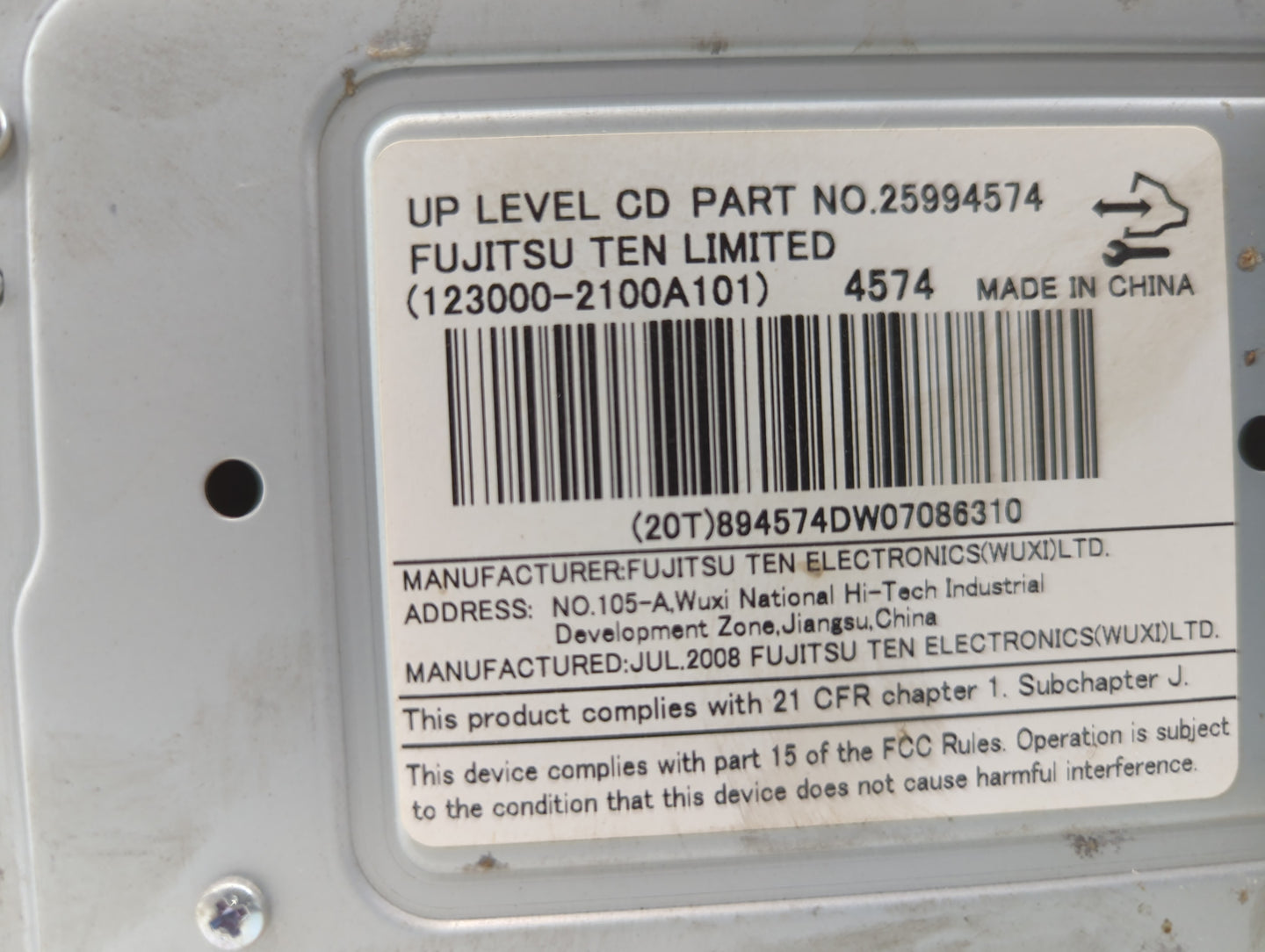 2009 Saturn Vue Radio AM FM Cd Player Receiver Replacement P/N:25994574 Fits OEM Used Auto Parts - Oemusedautoparts1.com