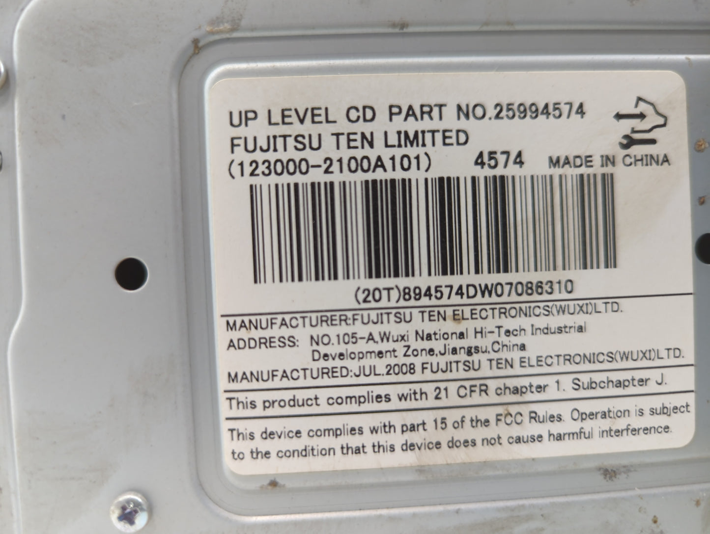 2009 Saturn Vue Radio AM FM Cd Player Receiver Replacement P/N:25994574 Fits OEM Used Auto Parts - Oemusedautoparts1.com