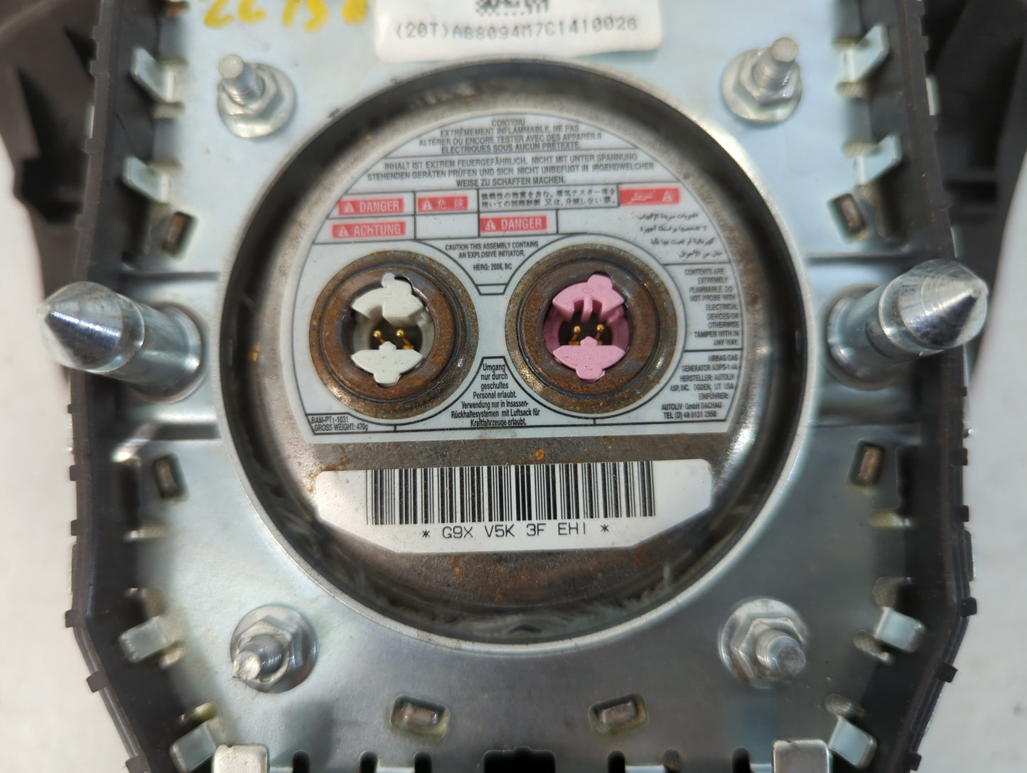 2009 Saturn Vue Air Bag Driver Left Steering Wheel Mounted P/N:25878094 Fits OEM Used Auto Parts - Oemusedautoparts1.com