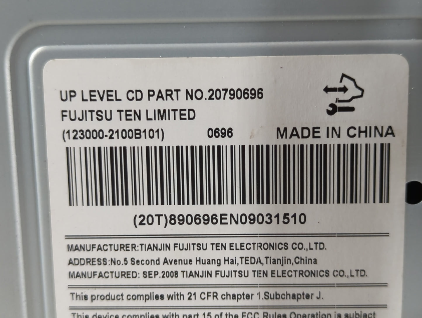 2009 Saturn Vue Radio AM FM Cd Player Receiver Replacement P/N:20790696 Fits OEM Used Auto Parts - Oemusedautoparts1.com