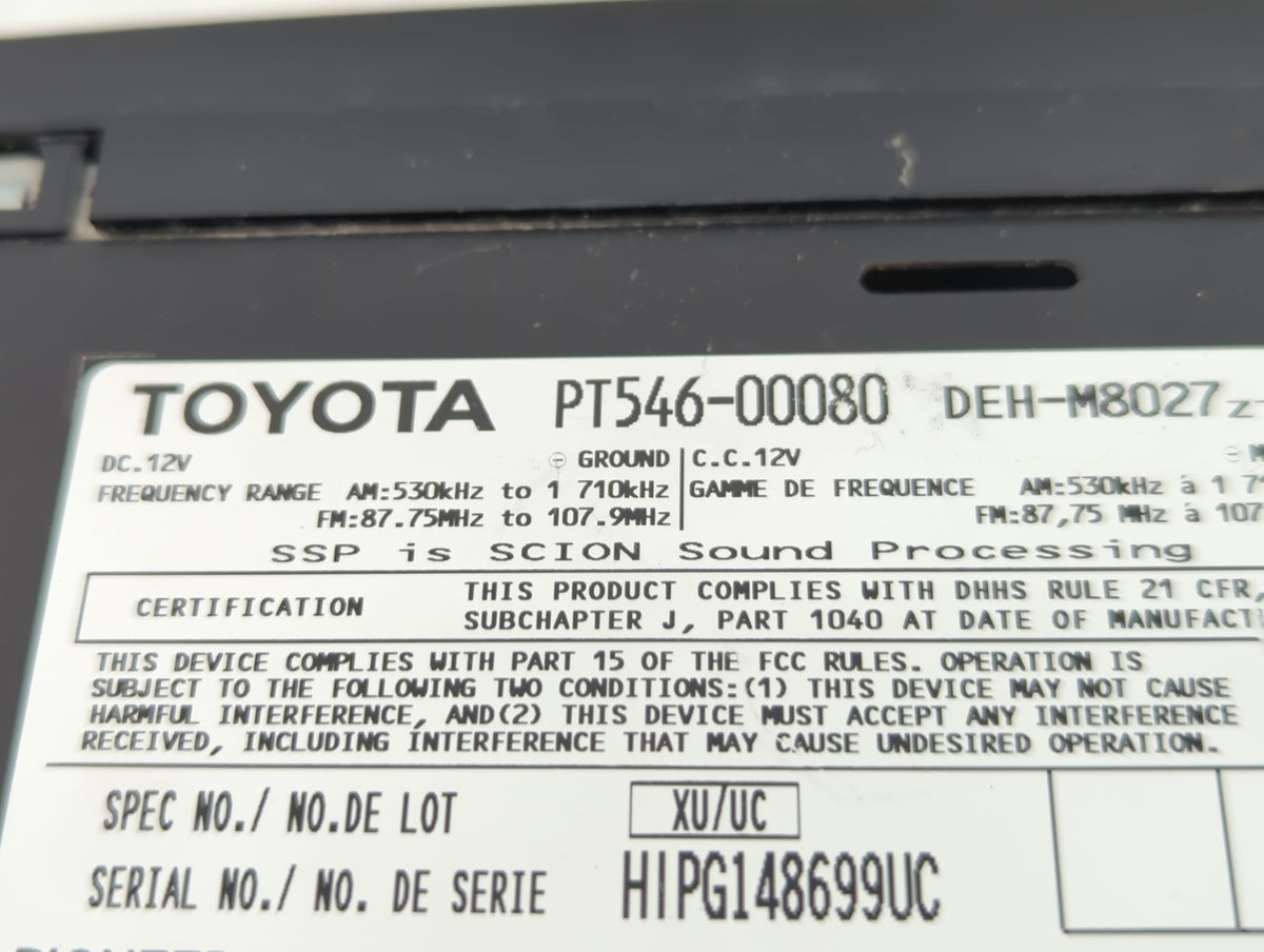 2008-2010 Scion Tc Am Fm Cd Player Radio Receiver 611206 - Oemusedautoparts1.com