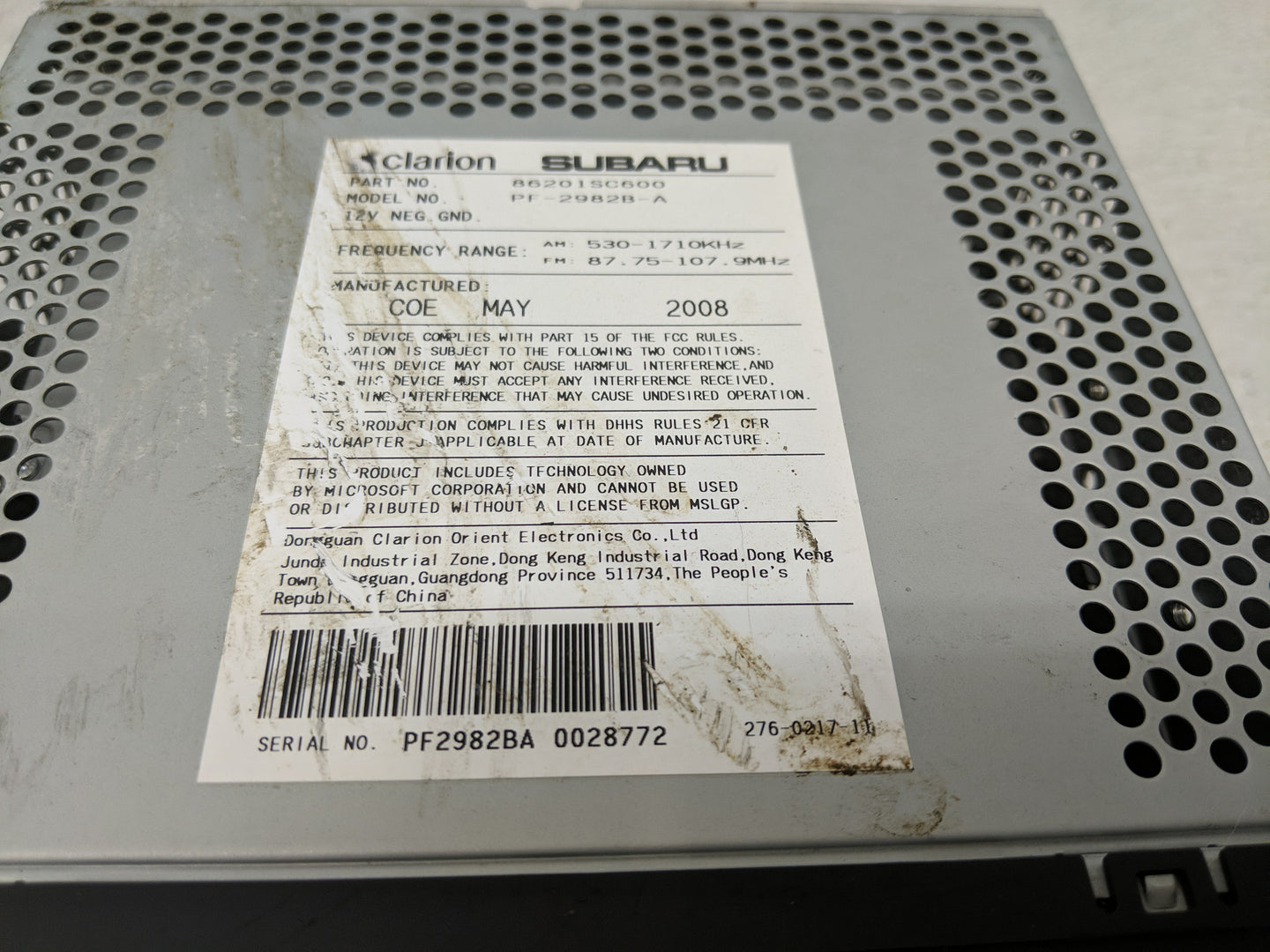 2009 Subaru Forester Radio AM FM Cd Player Receiver Replacement P/N:86201SC600 Fits OEM Used Auto Parts - Oemusedautoparts1.
