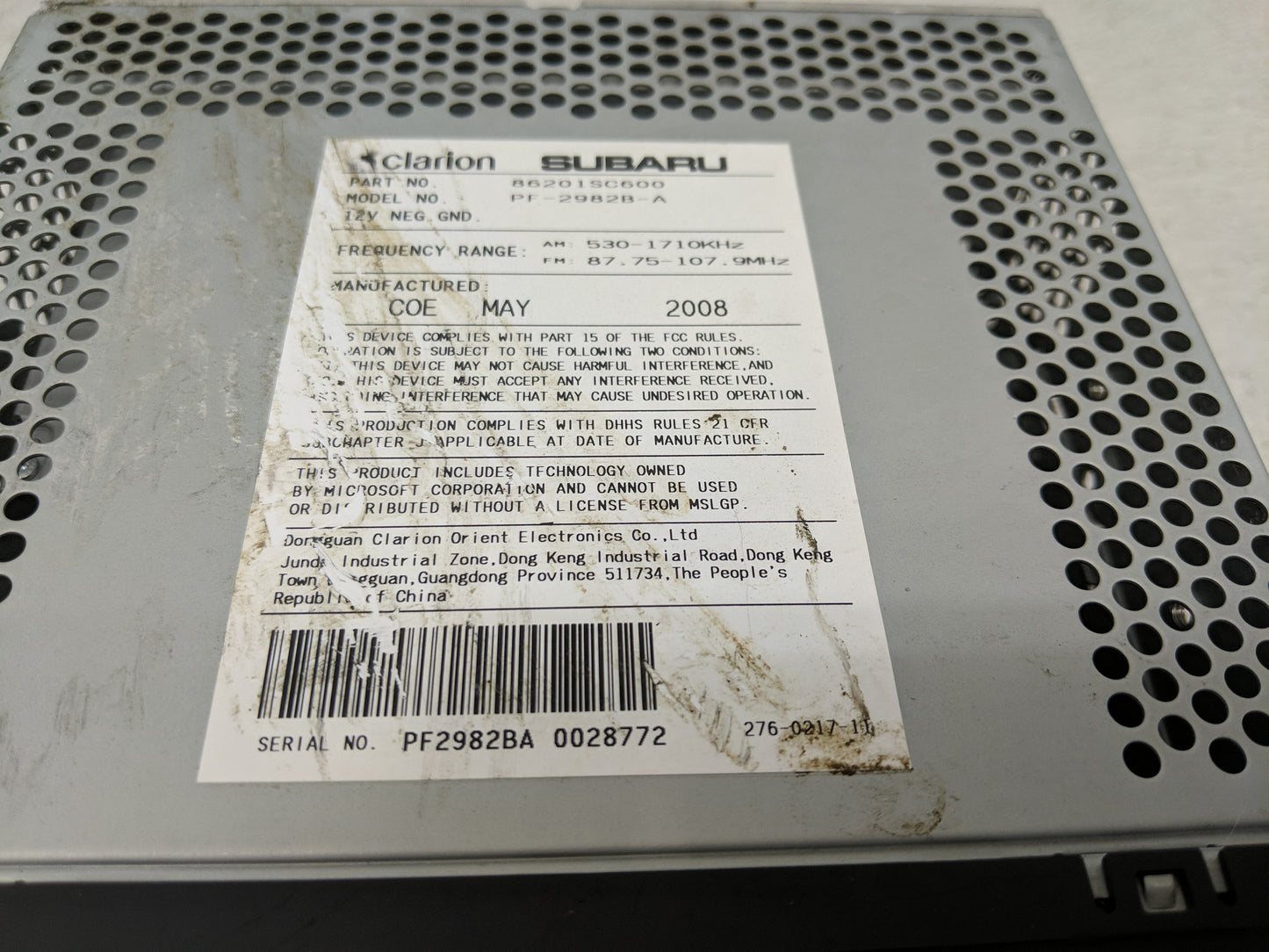 2009 Subaru Forester Radio AM FM Cd Player Receiver Replacement P/N:86201SC600 Fits OEM Used Auto Parts - Oemusedautoparts1.