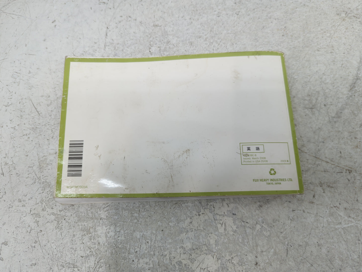 2009 Subaru Forester Owners Manual Book Guide P/N:MSA5M0903A A8140BE-B OEM Used Auto Parts - Oemusedautoparts1.com