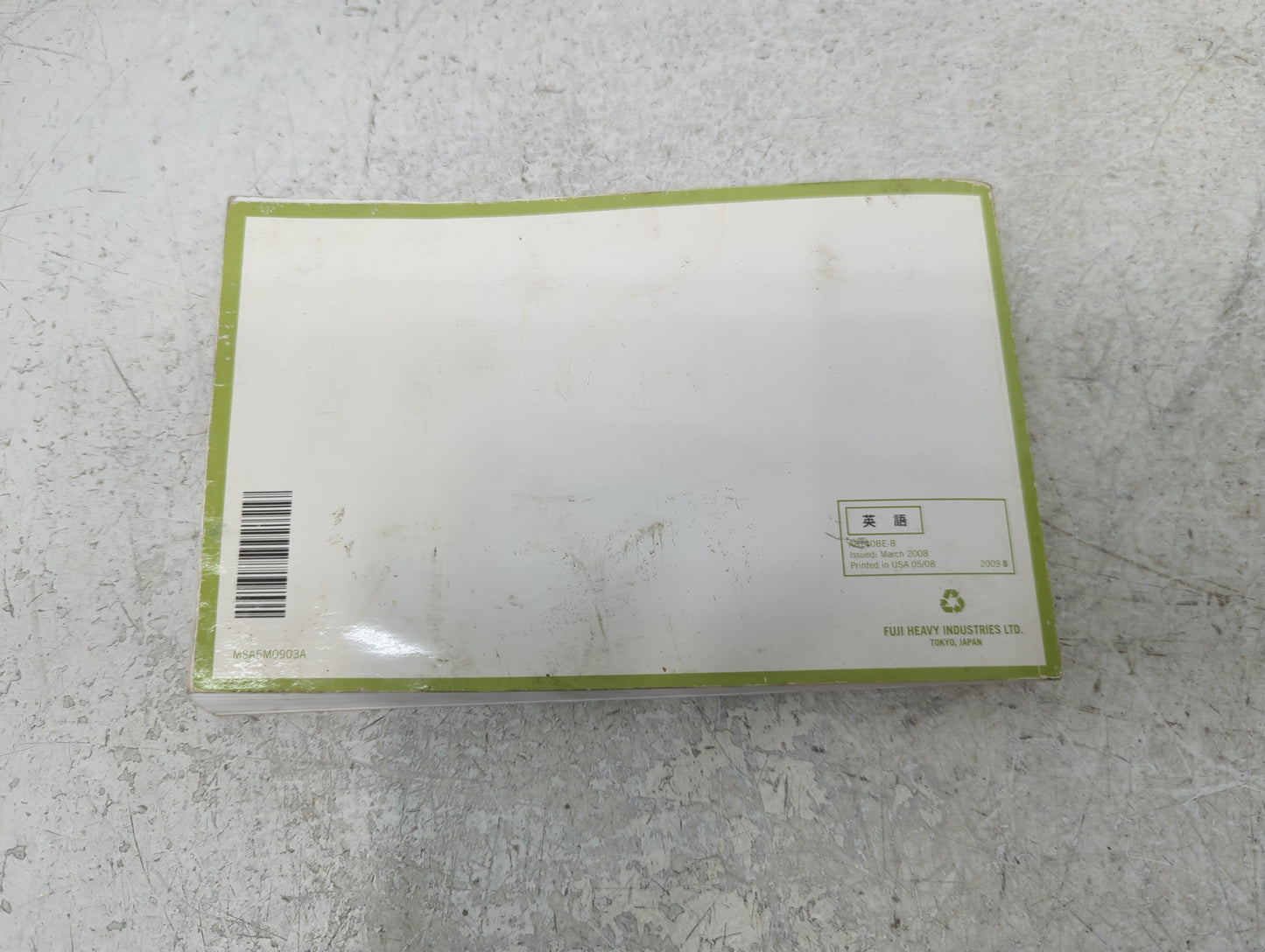 2009 Subaru Forester Owners Manual Book Guide P/N:MSA5M0903A A8140BE-B OEM Used Auto Parts - Oemusedautoparts1.com