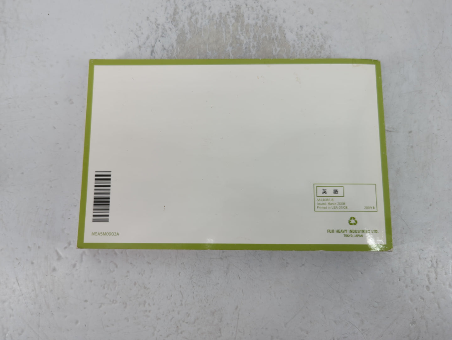 2009 Subaru Forester Owners Manual Book Guide P/N:A8140BE-B OEM Used Auto Parts - Oemusedautoparts1.com