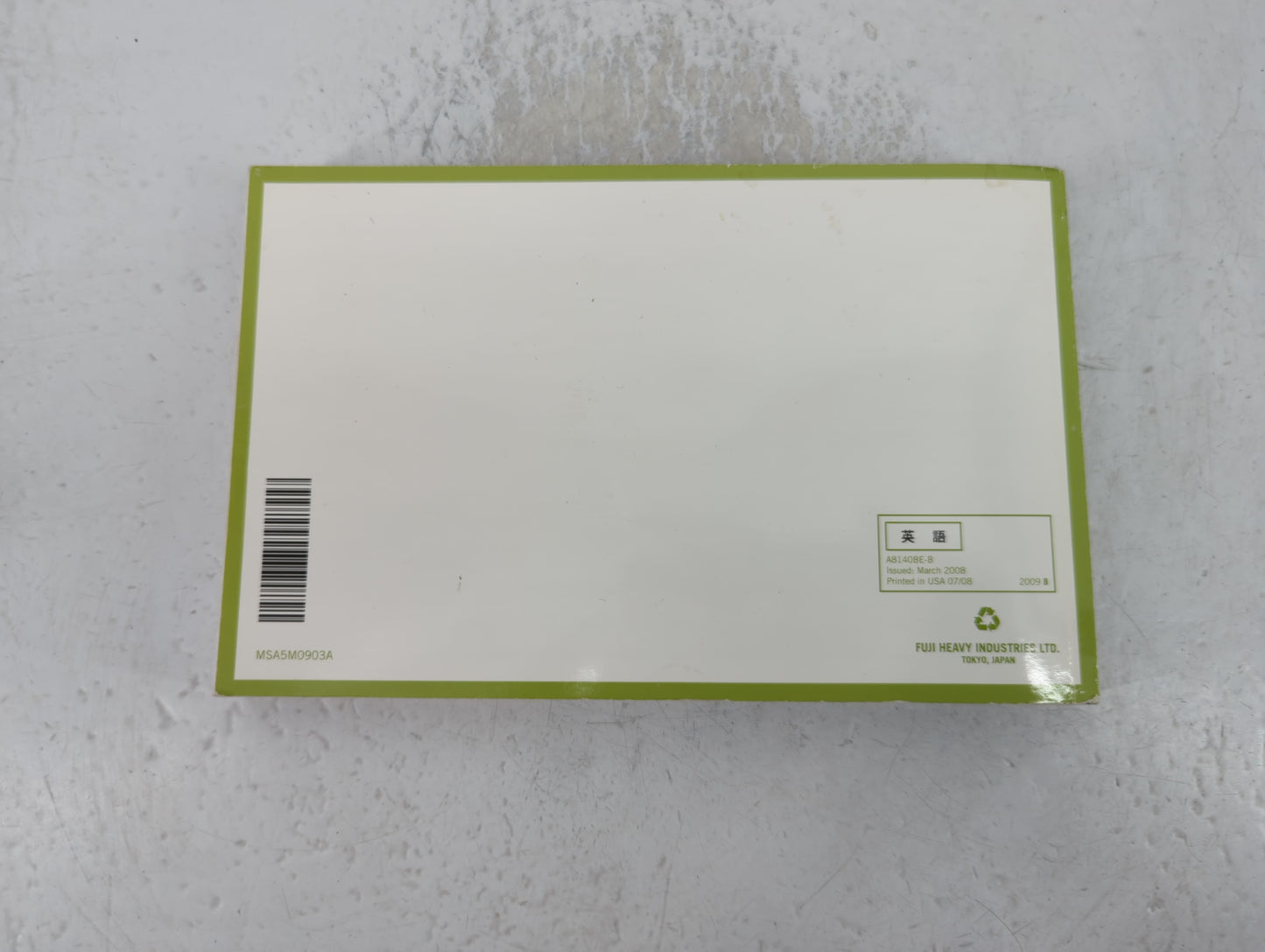 2009 Subaru Forester Owners Manual Book Guide P/N:A8140BE-B OEM Used Auto Parts - Oemusedautoparts1.com
