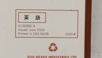 2009 Subaru Impreza Owners Manual Book Guide OEM Used Auto Parts - Oemusedautoparts1.com