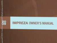 2009 Subaru Impreza Owners Manual Book Guide OEM Used Auto Parts - Oemusedautoparts1.com