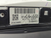 2009 Subaru Legacy Instrument Cluster Speedometer Gauges P/N:85014AG66B Fits OEM Used Auto Parts - Oemusedautoparts1.com
