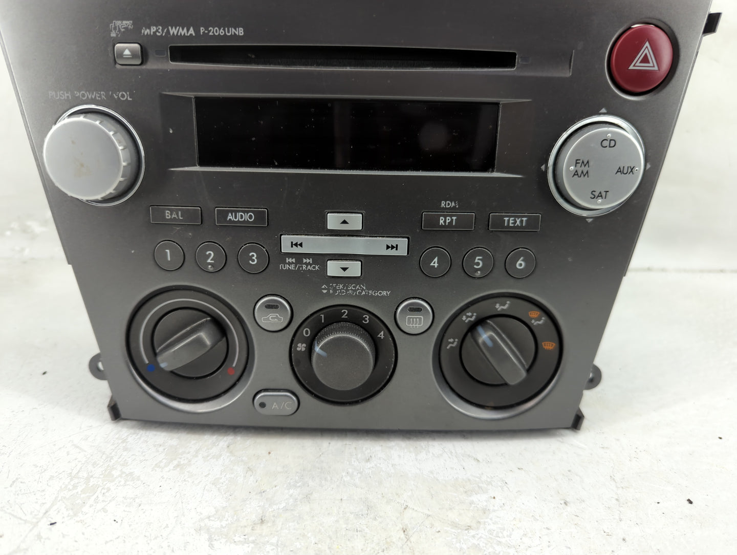 2007-2009 Subaru Legacy Radio AM FM Cd Player Receiver Replacement P/N:86210AG72A Fits Fits 2007 2008 2009 OEM Used Auto Par