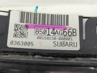 2009 Subaru Legacy Instrument Cluster Speedometer Gauges P/N:85014AG66B Fits OEM Used Auto Parts - Oemusedautoparts1.com