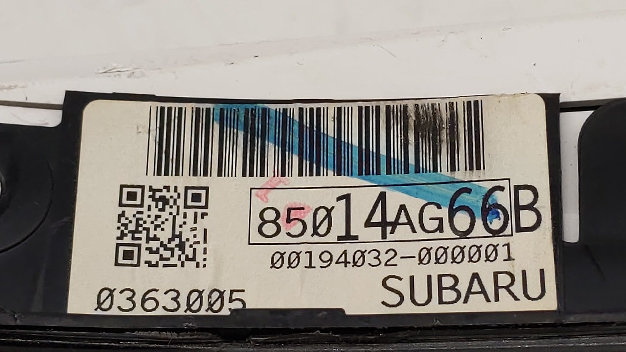 2009 Subaru Legacy Instrument Cluster Speedometer Gauges P/N:85014AG66B Fits OEM Used Auto Parts - Oemusedautoparts1.com