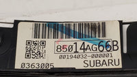 2009 Subaru Legacy Instrument Cluster Speedometer Gauges P/N:85014AG66B Fits OEM Used Auto Parts - Oemusedautoparts1.com