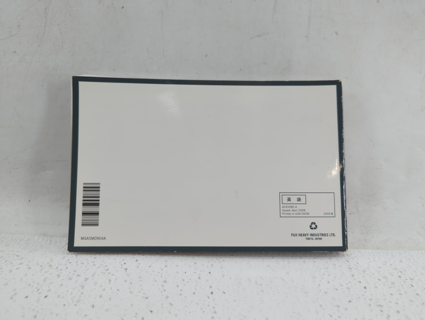 2009 Subaru Legacy Owners Manual Book Guide OEM Used Auto Parts - Oemusedautoparts1.com