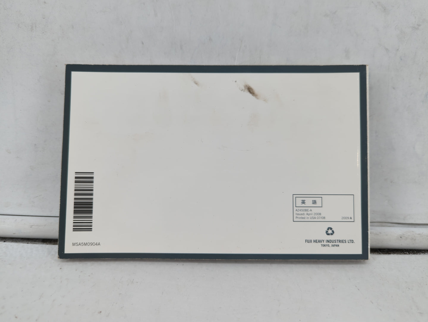 2009 Subaru Legacy Owners Manual Book Guide OEM Used Auto Parts - Oemusedautoparts1.com