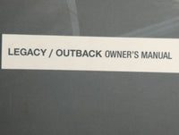 2009 Subaru Legacy Owners Manual Book Guide OEM Used Auto Parts - Oemusedautoparts1.com