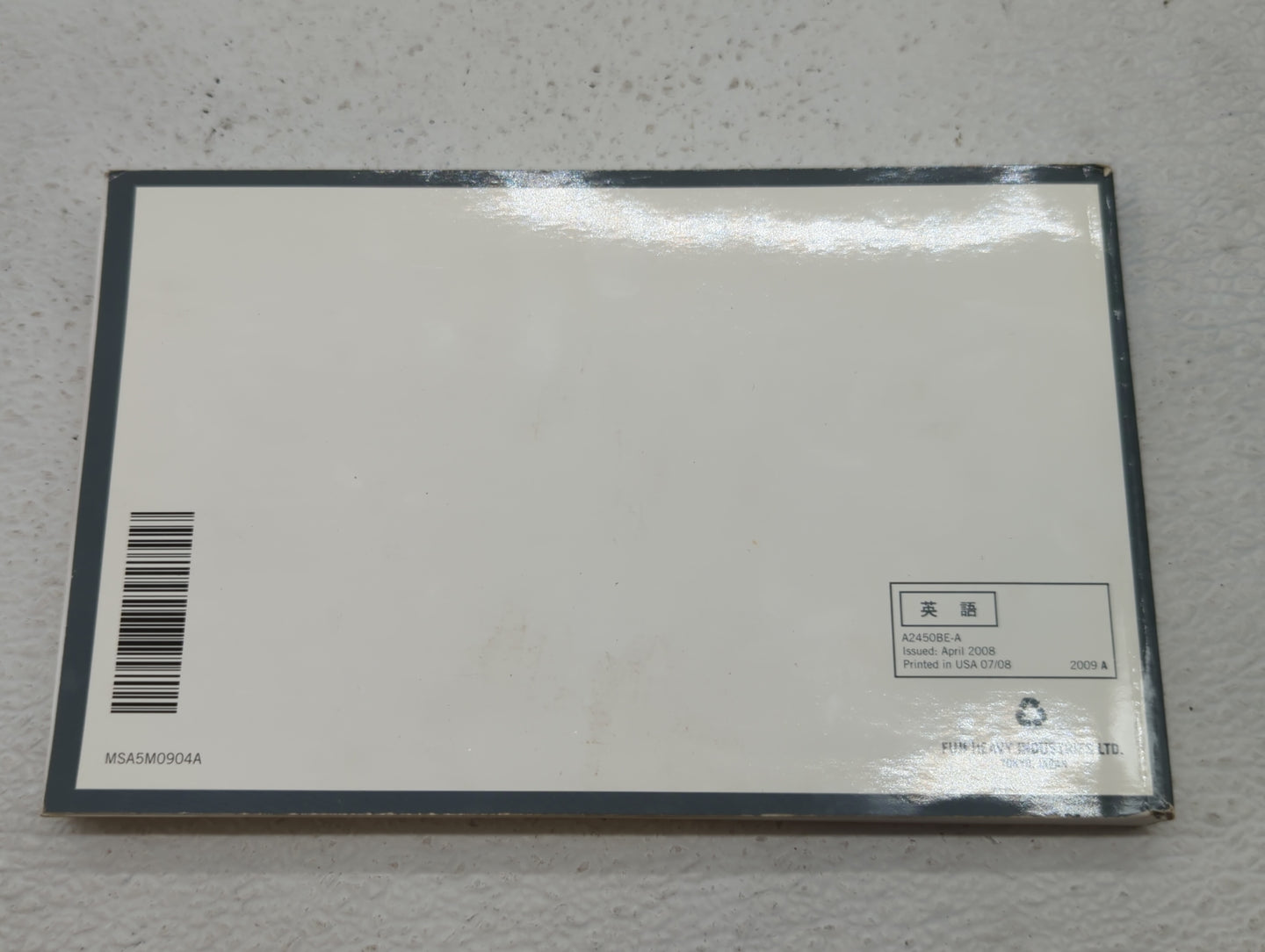 2009 Subaru Legacy Owners Manual Book Guide OEM Used Auto Parts - Oemusedautoparts1.com