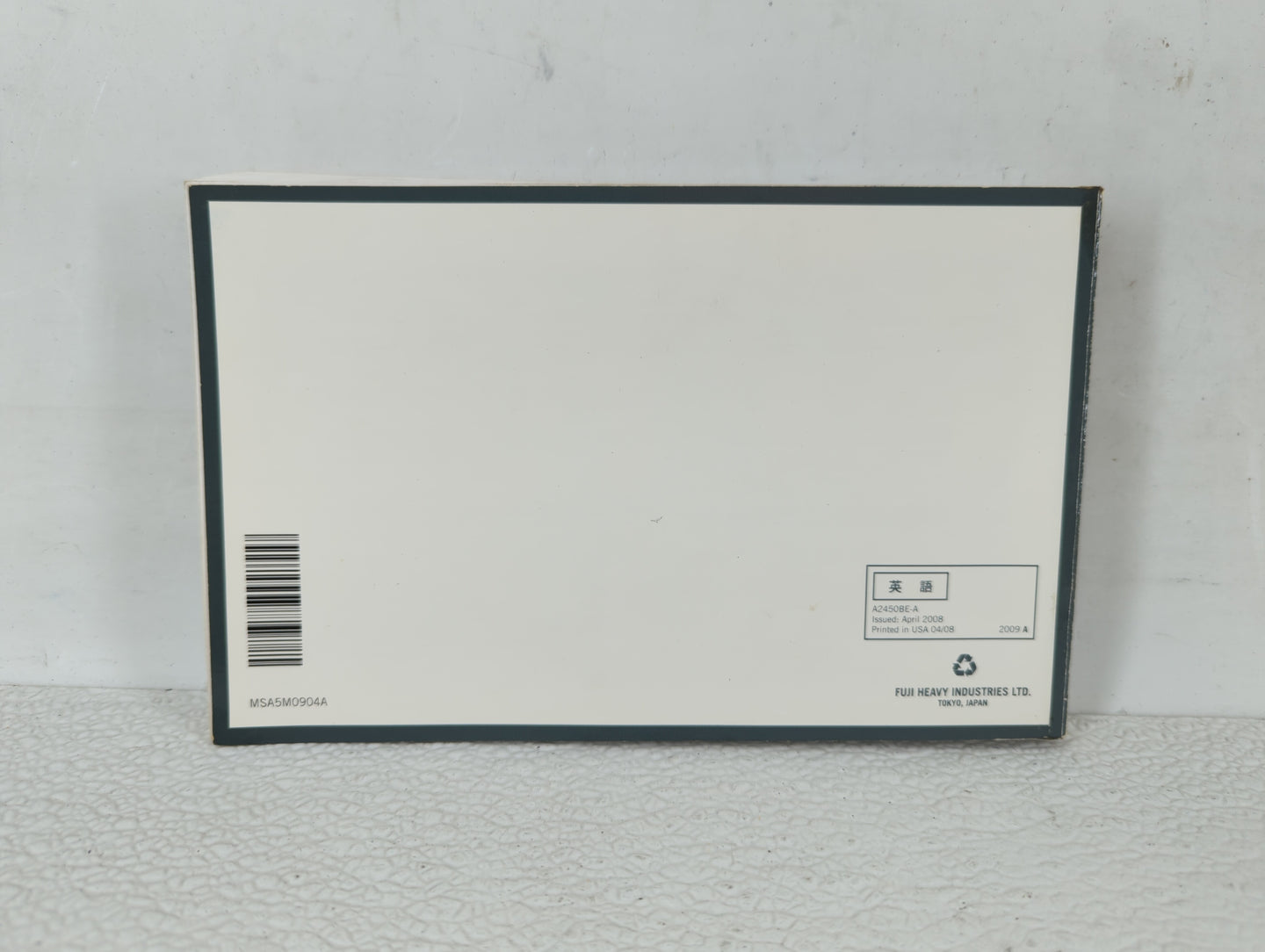 2009 Subaru Legacy Owners Manual Book Guide OEM Used Auto Parts - Oemusedautoparts1.com