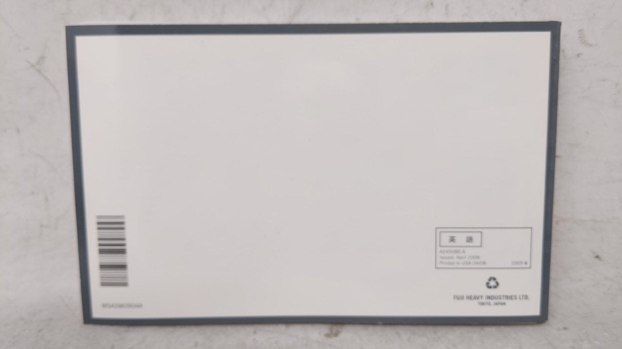 2009 Subaru Legacy Owners Manual Book Guide OEM Used Auto Parts - Oemusedautoparts1.com